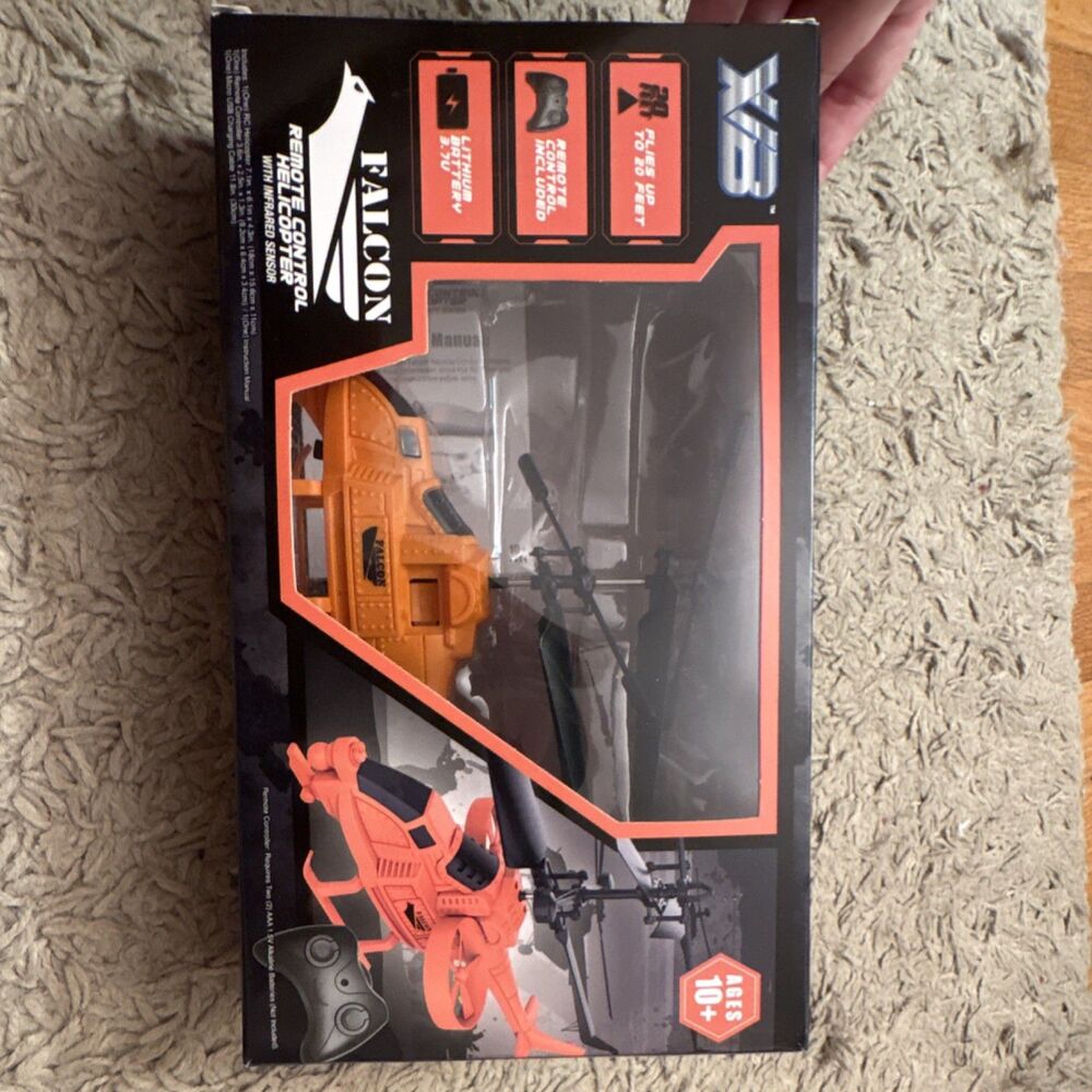 XB Falcon Remote Control Helicopter Toy Grade Orange Electric Plastic Model
